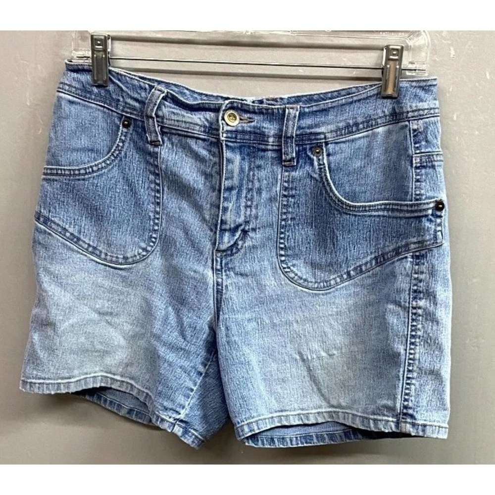 Duck Head Mom Shorts Womens 10 Blue Denim Cotton Stretch Light Wash Zip Fly